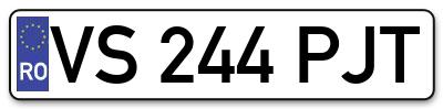 Placuta inmatriculare numar auto  VS-244-PJT, VS 244 PJT, VS244PJT
