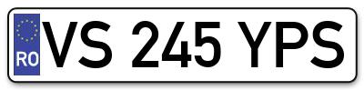 Placuta inmatriculare numar auto  VS-245-YPS, VS 245 YPS, VS245YPS