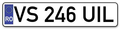 Placuta inmatriculare numar auto  VS-246-UIL, VS 246 UIL, VS246UIL