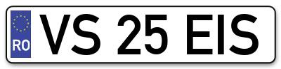 Placuta inmatriculare numar auto  VS-25-EIS, VS 25 EIS, VS25EIS
