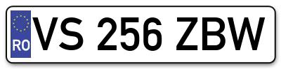 Placuta inmatriculare numar auto  VS-256-ZBW, VS 256 ZBW, VS256ZBW