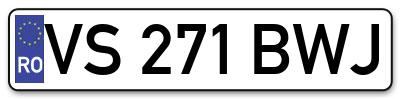 Placuta inmatriculare numar auto  VS-271-BWJ, VS 271 BWJ, VS271BWJ