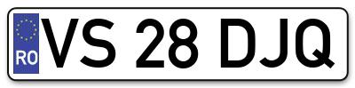 Placuta inmatriculare numar auto  VS-28-DJQ, VS 28 DJQ, VS28DJQ