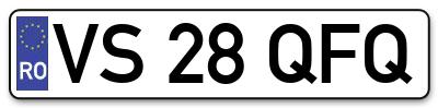 Placuta inmatriculare numar auto  VS-28-QFQ, VS 28 QFQ, VS28QFQ