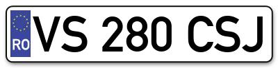 Placuta inmatriculare numar auto  VS-280-CSJ, VS 280 CSJ, VS280CSJ