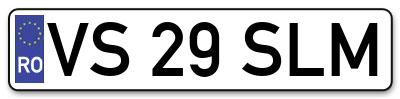 Placuta inmatriculare numar auto  VS-29-SLM, VS 29 SLM, VS29SLM