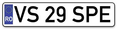 Placuta inmatriculare numar auto  VS-29-SPE, VS 29 SPE, VS29SPE