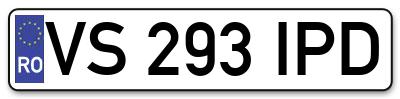 Placuta inmatriculare numar auto  VS-293-IPD, VS 293 IPD, VS293IPD