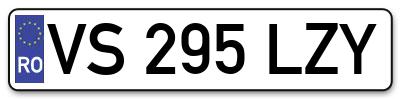 Placuta inmatriculare numar auto  VS-295-LZY, VS 295 LZY, VS295LZY