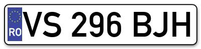 Placuta inmatriculare numar auto  VS-296-BJH, VS 296 BJH, VS296BJH
