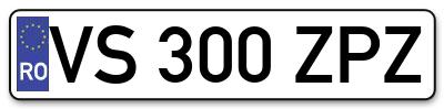 Placuta inmatriculare numar auto  VS-300-ZPZ, VS 300 ZPZ, VS300ZPZ