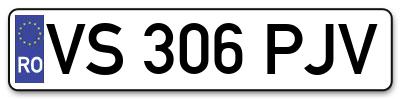 Placuta inmatriculare numar auto  VS-306-PJV, VS 306 PJV, VS306PJV