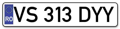 Placuta inmatriculare numar auto  VS-313-DYY, VS 313 DYY, VS313DYY