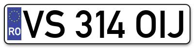Placuta inmatriculare numar auto  VS-314-OIJ, VS 314 OIJ, VS314OIJ
