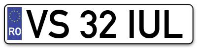 Placuta inmatriculare numar auto  VS-32-IUL, VS 32 IUL, VS32IUL
