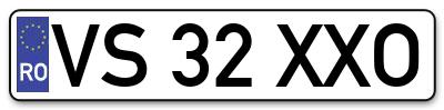 Placuta inmatriculare numar auto  VS-32-XXO, VS 32 XXO, VS32XXO