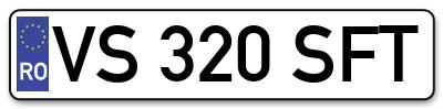 Placuta inmatriculare numar auto  VS-320-SFT, VS 320 SFT, VS320SFT
