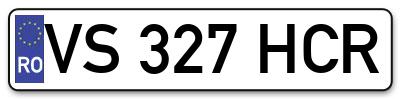 Placuta inmatriculare numar auto  VS-327-HCR, VS 327 HCR, VS327HCR