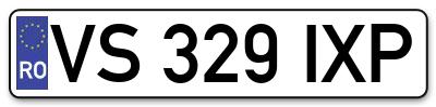 Placuta inmatriculare numar auto  VS-329-IXP, VS 329 IXP, VS329IXP