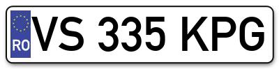 Placuta inmatriculare numar auto  VS-335-KPG, VS 335 KPG, VS335KPG