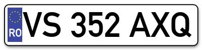 Placuta inmatriculare numar auto  VS-352-AXQ, VS 352 AXQ, VS352AXQ