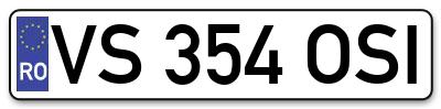 Placuta inmatriculare numar auto  VS-354-OSI, VS 354 OSI, VS354OSI