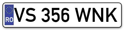 Placuta inmatriculare numar auto  VS-356-WNK, VS 356 WNK, VS356WNK