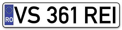 Placuta inmatriculare numar auto  VS-361-REI, VS 361 REI, VS361REI