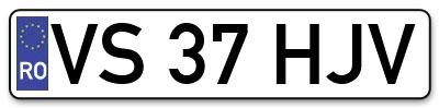 Placuta inmatriculare numar auto  VS-37-HJV, VS 37 HJV, VS37HJV
