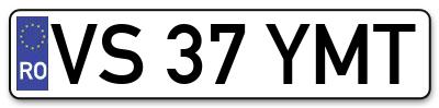 Placuta inmatriculare numar auto  VS-37-YMT, VS 37 YMT, VS37YMT