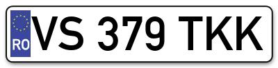 Placuta inmatriculare numar auto  VS-379-TKK, VS 379 TKK, VS379TKK