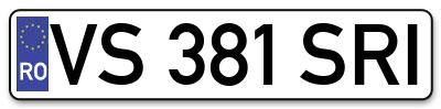 Placuta inmatriculare numar auto  VS-381-SRI, VS 381 SRI, VS381SRI