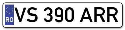 Placuta inmatriculare numar auto  VS-390-ARR, VS 390 ARR, VS390ARR