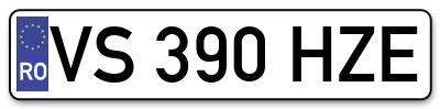 Placuta inmatriculare numar auto  VS-390-HZE, VS 390 HZE, VS390HZE
