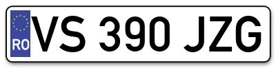 Placuta inmatriculare numar auto  VS-390-JZG, VS 390 JZG, VS390JZG