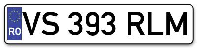 Placuta inmatriculare numar auto  VS-393-RLM, VS 393 RLM, VS393RLM
