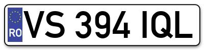 Placuta inmatriculare numar auto  VS-394-IQL, VS 394 IQL, VS394IQL