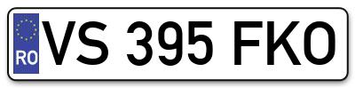 Placuta inmatriculare numar auto  VS-395-FKO, VS 395 FKO, VS395FKO