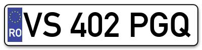 Placuta inmatriculare numar auto  VS-402-PGQ, VS 402 PGQ, VS402PGQ
