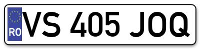 Placuta inmatriculare numar auto  VS-405-JOQ, VS 405 JOQ, VS405JOQ