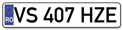 Placuta inmatriculare numar auto  VS-407-HZE, VS 407 HZE, VS407HZE