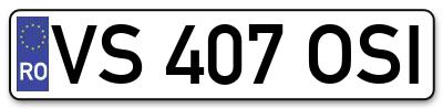 Placuta inmatriculare numar auto  VS-407-OSI, VS 407 OSI, VS407OSI
