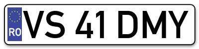 Placuta inmatriculare numar auto  VS-41-DMY, VS 41 DMY, VS41DMY