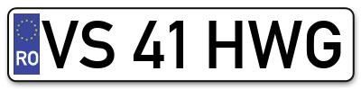 Placuta inmatriculare numar auto  VS-41-HWG, VS 41 HWG, VS41HWG