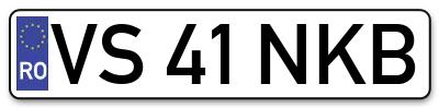 Placuta inmatriculare numar auto  VS-41-NKB, VS 41 NKB, VS41NKB