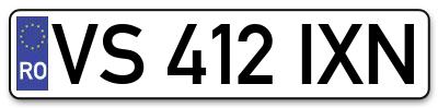 Placuta inmatriculare numar auto  VS-412-IXN, VS 412 IXN, VS412IXN