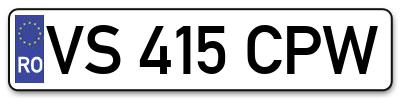 Placuta inmatriculare numar auto  VS-415-CPW, VS 415 CPW, VS415CPW
