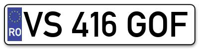 Placuta inmatriculare numar auto  VS-416-GOF, VS 416 GOF, VS416GOF
