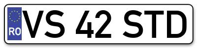 Placuta inmatriculare numar auto  VS-42-STD, VS 42 STD, VS42STD
