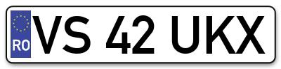Placuta inmatriculare numar auto  VS-42-UKX, VS 42 UKX, VS42UKX